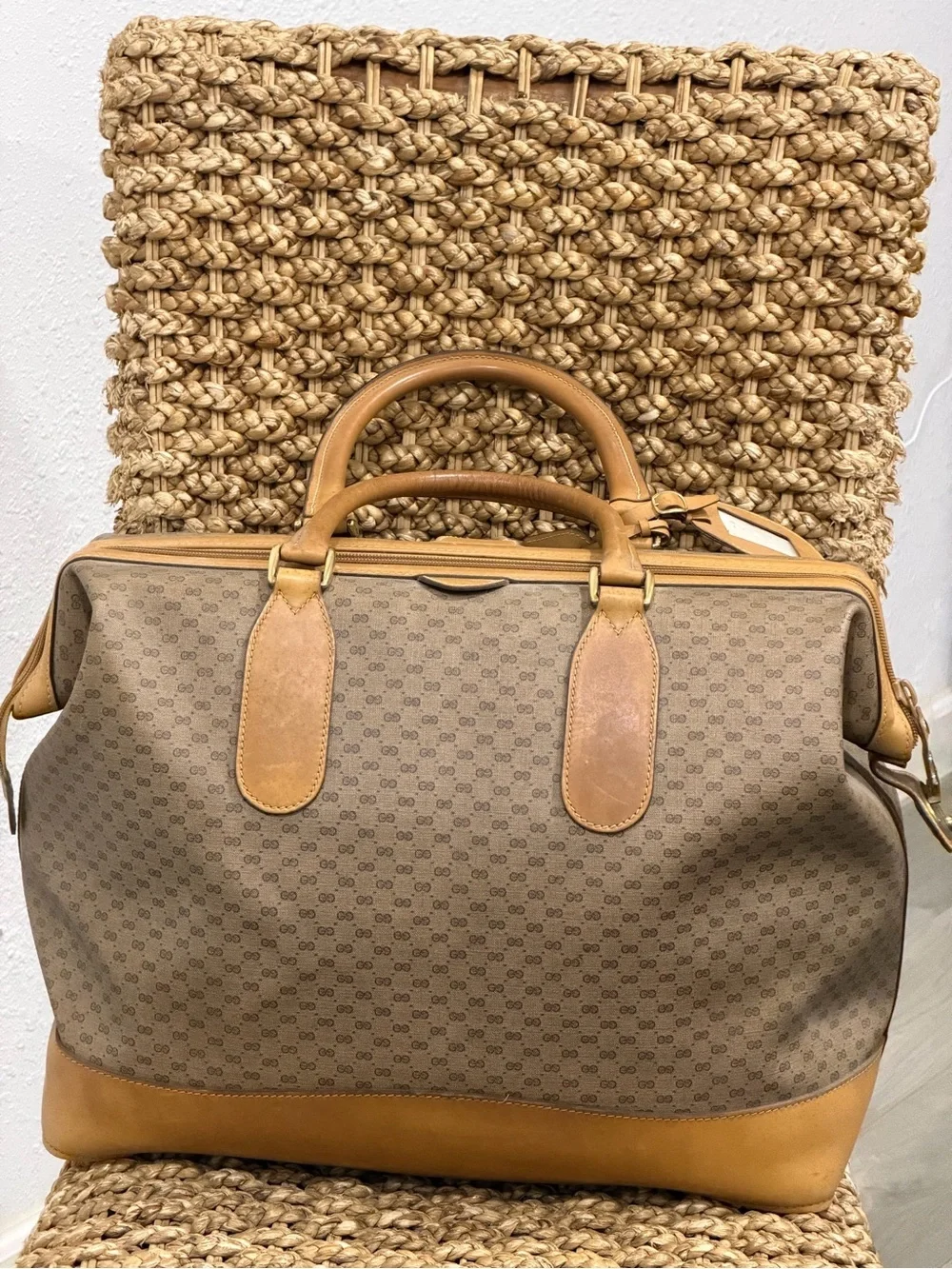 Vintage Gucci Micro GG Supreme Boston Travel Bag